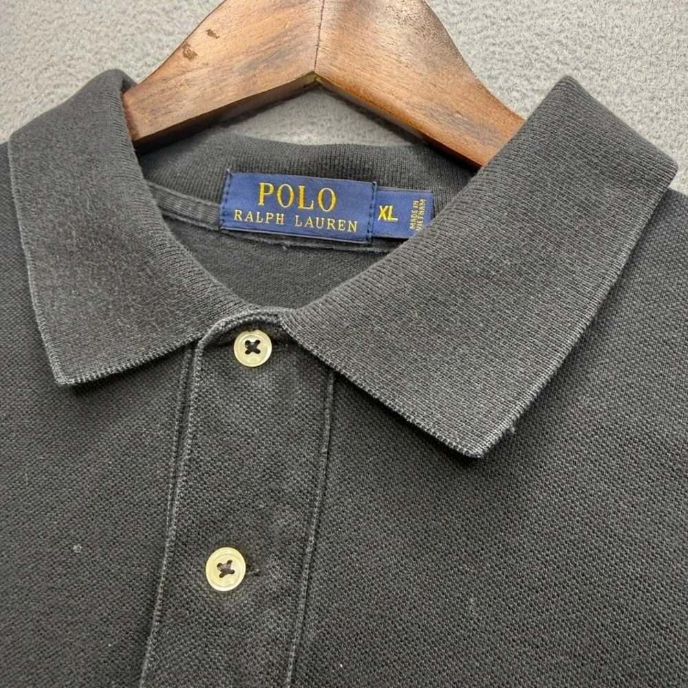 Polo Ralph Lauren Long Sleeve Polo Shirt Classic Fit XL Black Red Pony Logo